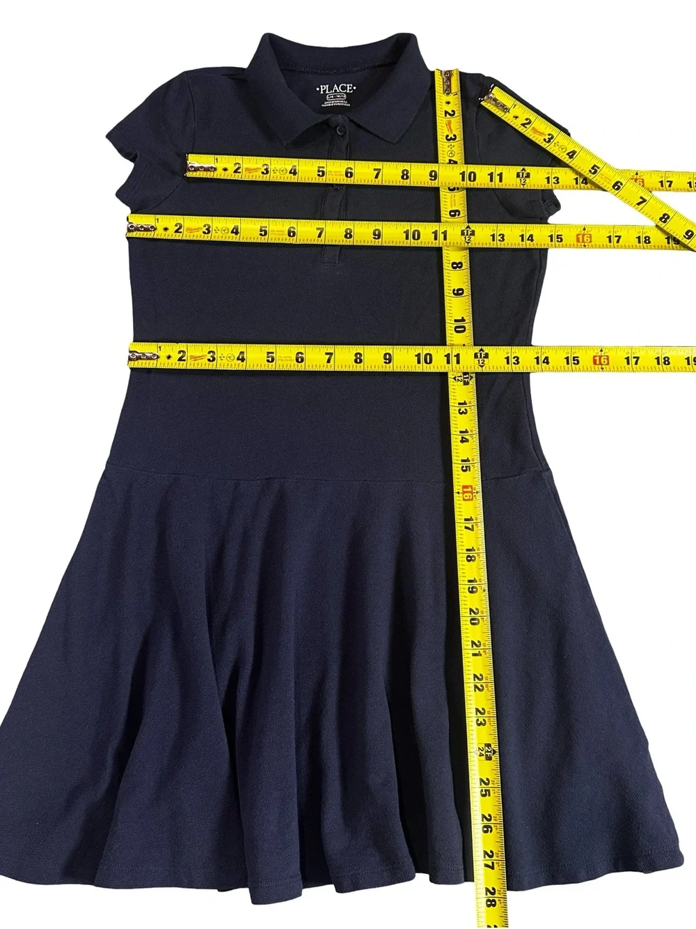 Children’s Place Girls Navy Uniform Polo Skater Dress L 10/12 Cotton Lot of 2